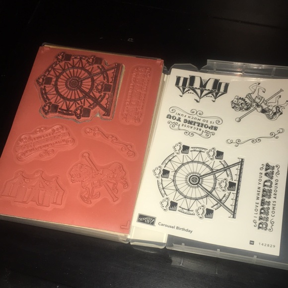 Stampin’Up Carousel Birthday:unmounted wood blocks - used - box has some damage. - Picture 6 of 11